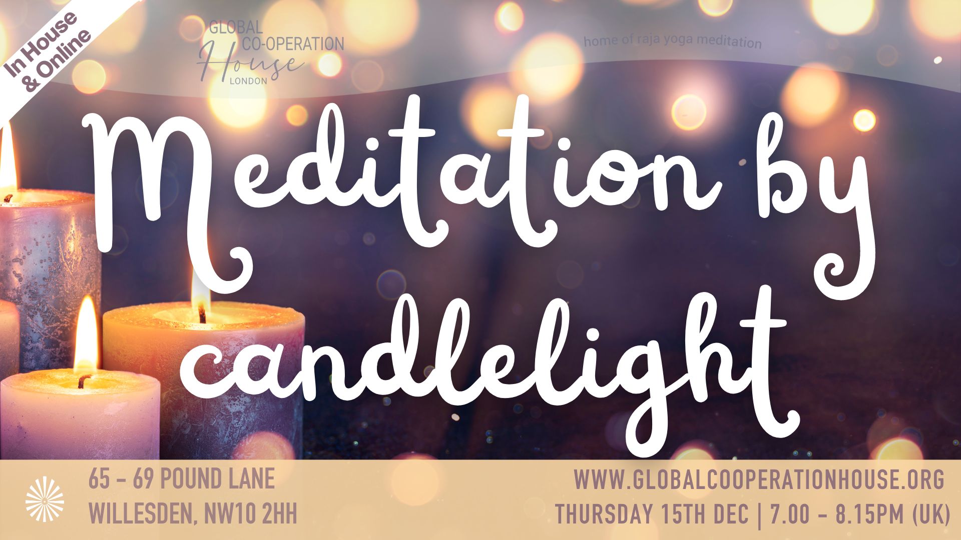 Thursday evening special inhouse event: Meditation by Candlelight