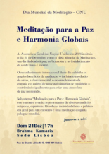 LISBOA-SEDE: Meditação para a Paz e Harmonia Globais - dia mundial da meditação 