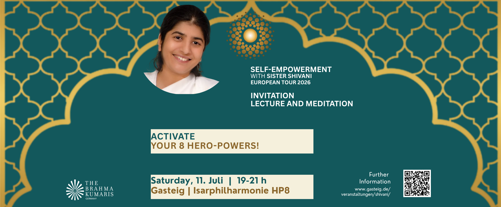 Reservation for the Sister Shivani Talk in Munich