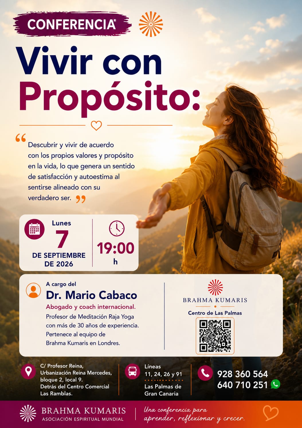Conferencia : Vivir con propósito